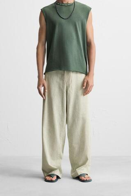 ZARA БРЮКИ BAGGY FIT В ПОЛОСКУ, ПОЛОСКИ