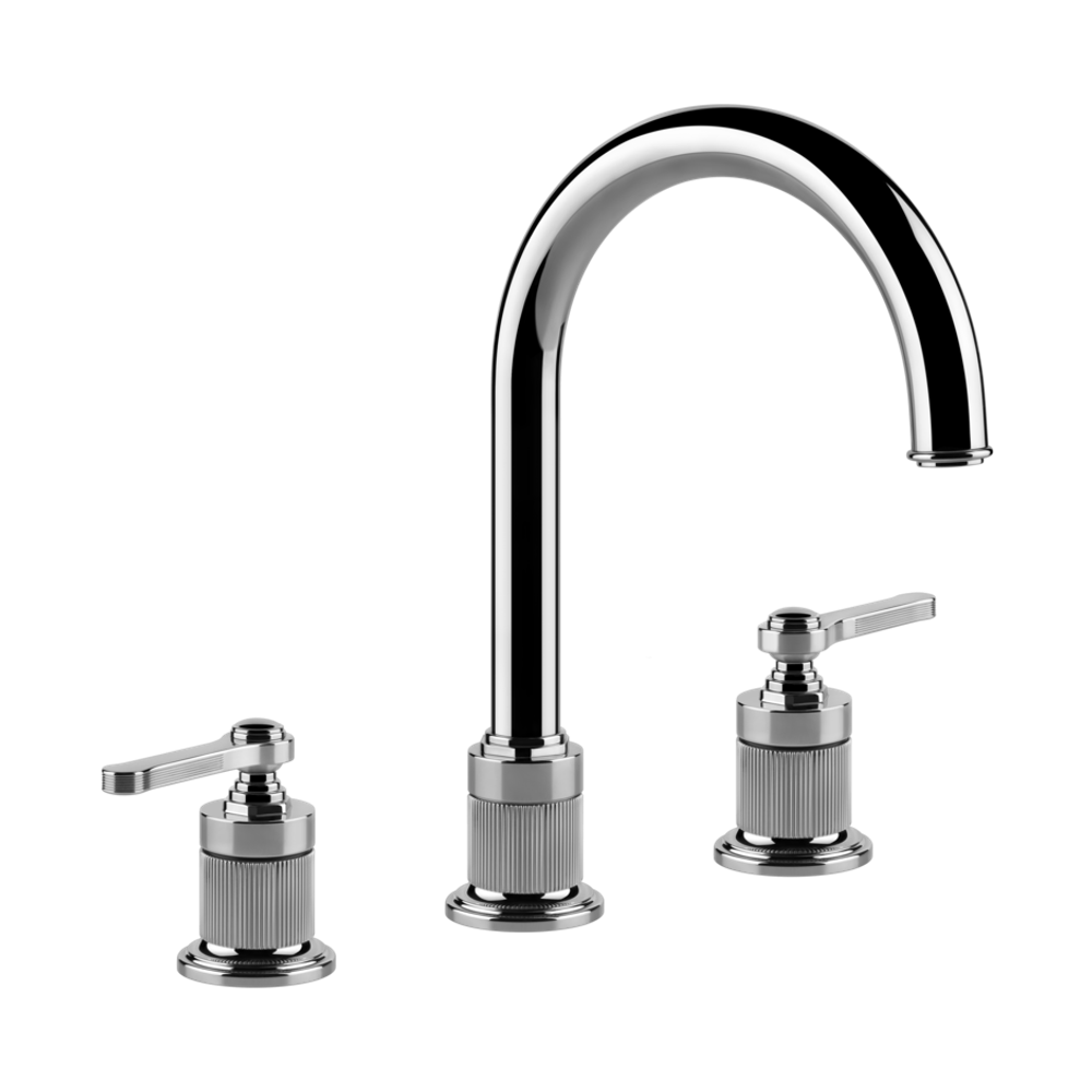 Gessi Venti20 Смеситель для раковины на 3 отверстия, высота излива 168 мм., в комплекте с донным клапаном