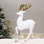 Фигурка новогодняя «Благородный олень» 21*8*31 см, Белый/золото