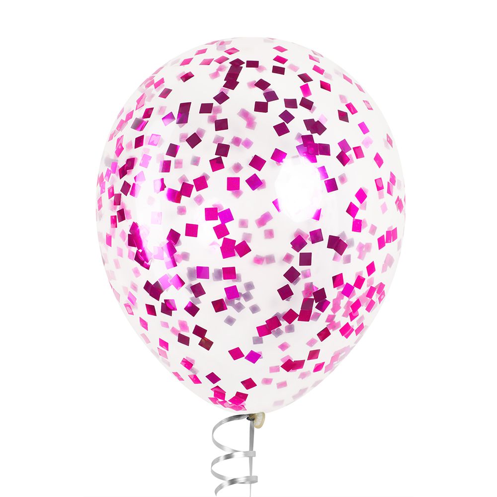 Шар с конфетти фуксия 32 см (БГ-17)  Изображение3