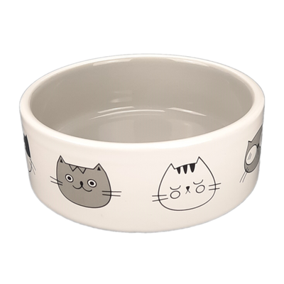 Миска керамическая "коты" серая (0,28 л.) (10702070/270524/5015052)