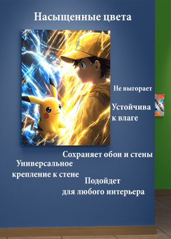 Картина на стену на металле от MetallSubArt "Покемон"