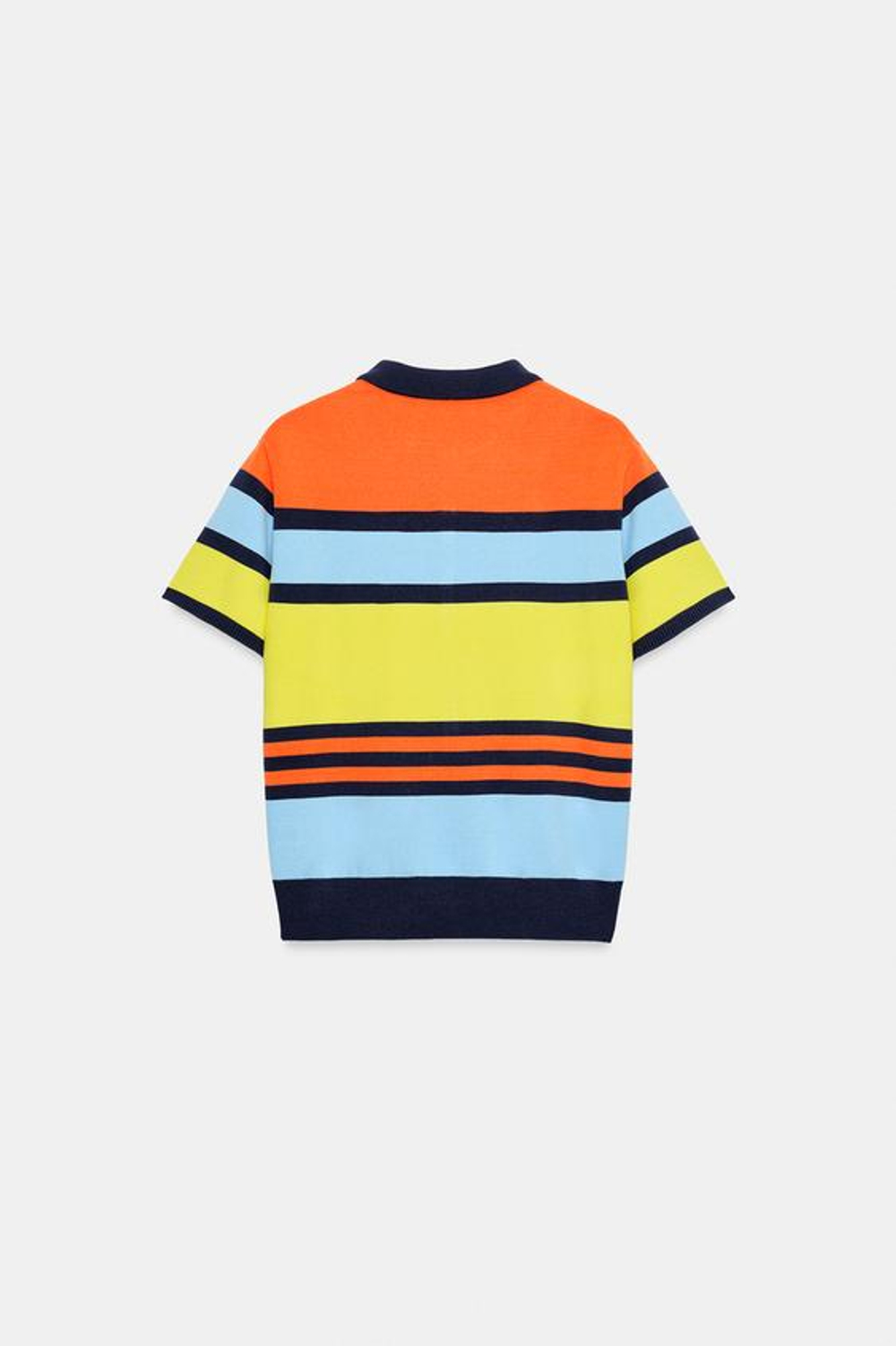 ZARA ТРИКОТАЖНОЕ ПОЛО В ПОЛОСКУ, РАЗНОЦВЕТНЫЙ