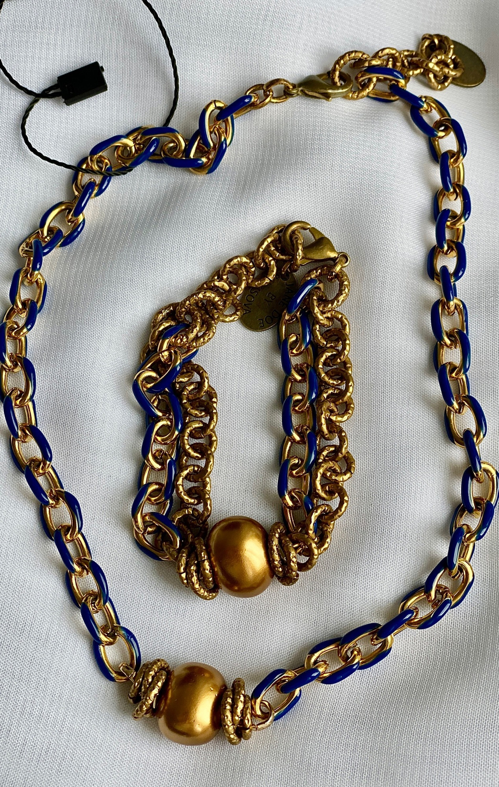 HMG 1332 Enamel chain 0,8cm blue чокер 1cm арт.1350