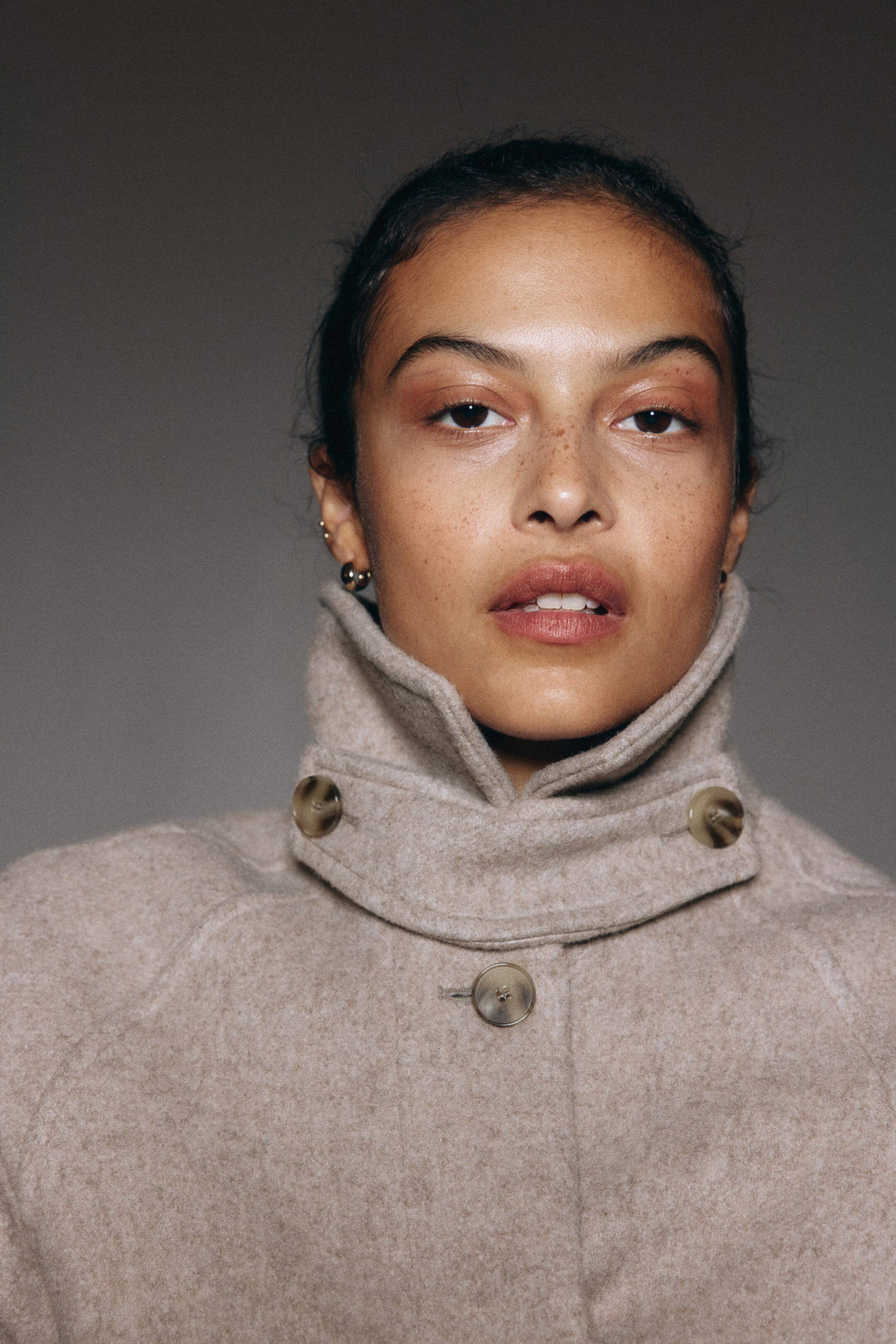 H&M Пальто свободного кроя из смесовой шерсти, светло-бежевый