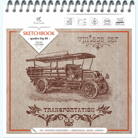 Блокнот-скетчбук QUADRO BIG 80 60 листов на металлическом гребне