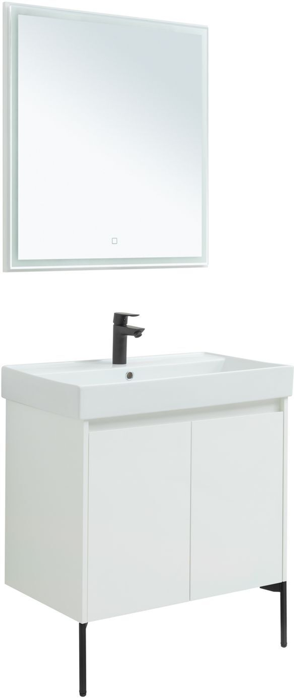Мебель для ванной Aquanet Nova Lite 75 белый глянец (2 дверцы)