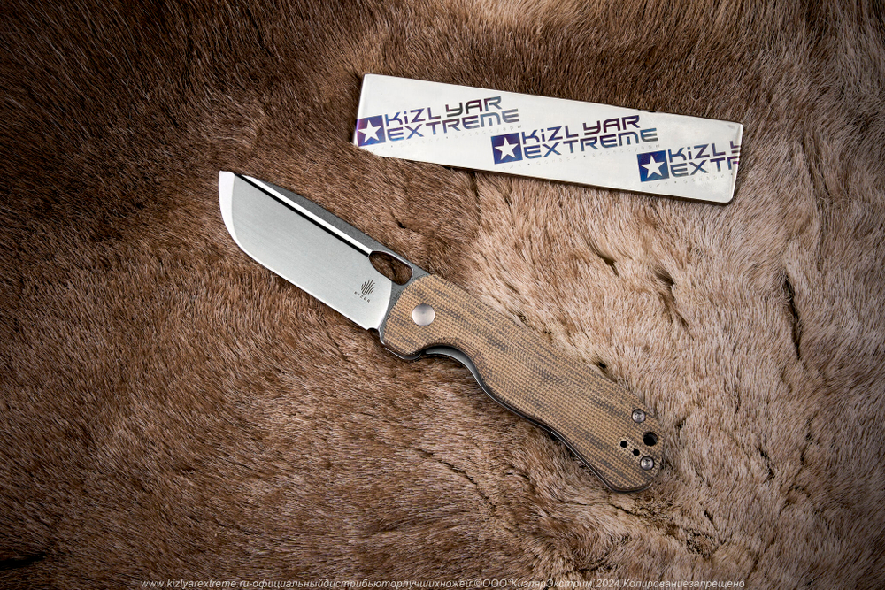Складной нож Kizer Bugai сталь 154CM Stone Wash рукоять Микарта