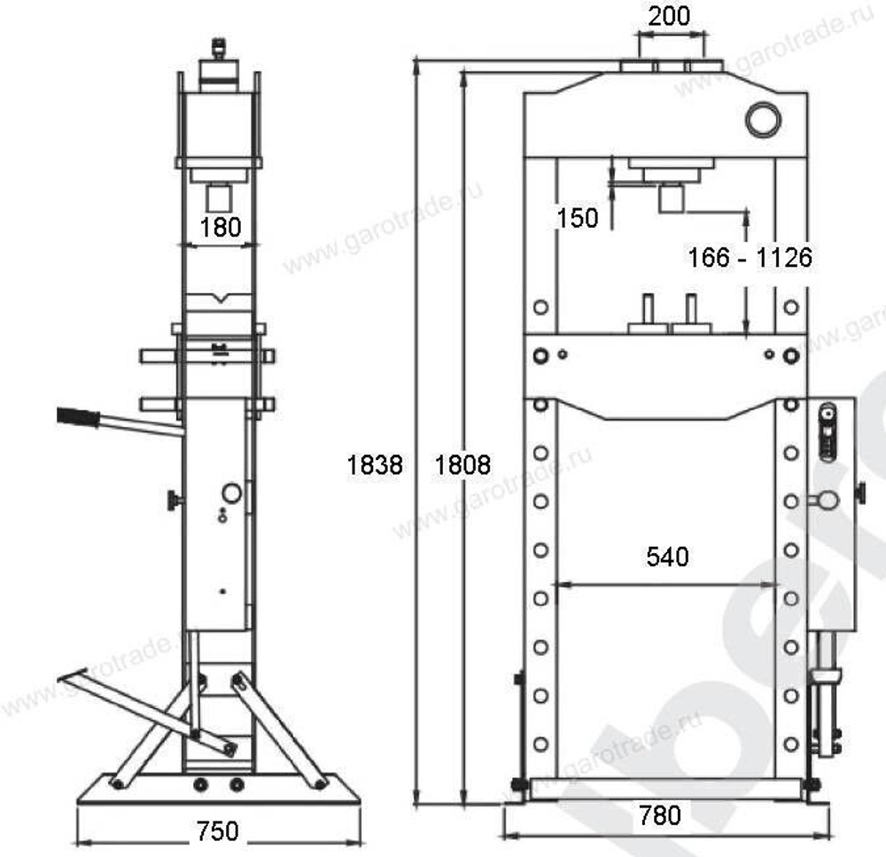 Пресс 30 т с ручным и ножным приводом Trommelberg SD200830