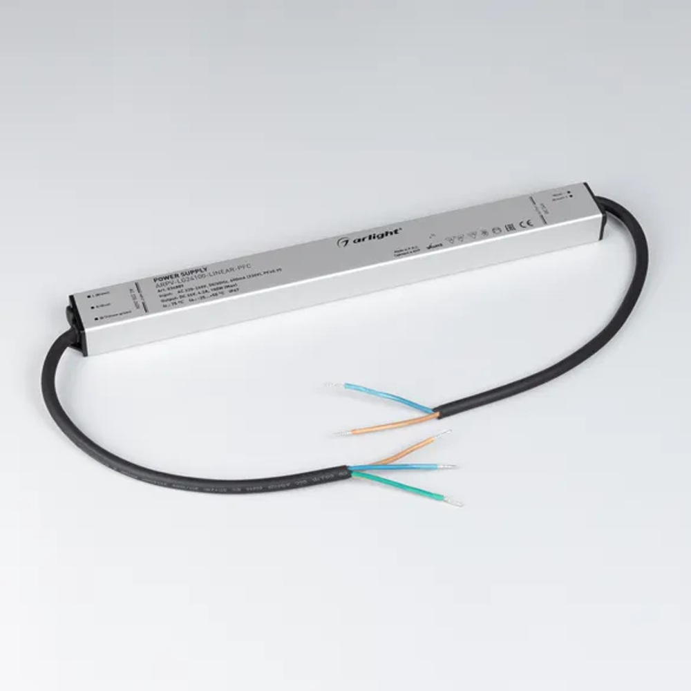 Блок питания ARPV-LG24100-LINEAR-PFC (24V, 4.2A, 100W) (Arlight, IP67 Металл, 5 лет) 034889
