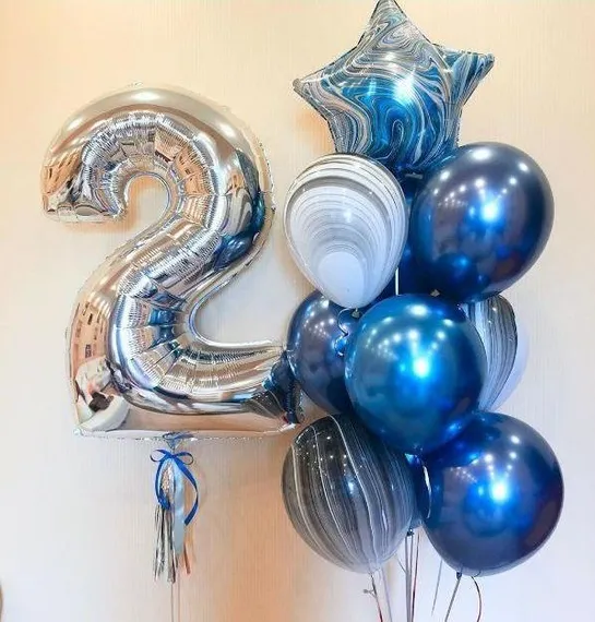 Фонтан из шаров с цифрой №5