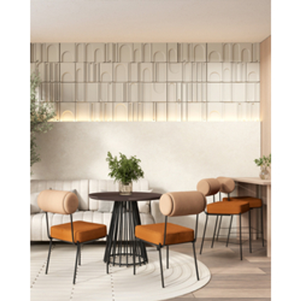 Стул обеденный Ponpoun бежевый терракотовый