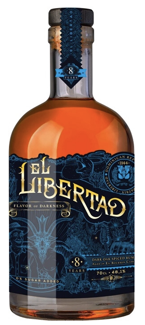 Ром El Libertad Flavor of Darkness Dark Oak Spiced 8 Years Old, 0.7 л