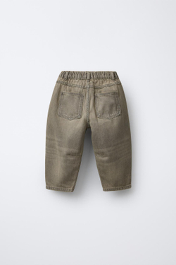 ZARA ДЖИНСЫ BALLOON, СЕРЫЙ/НЕЖНО-КОРИЧНЕВЫЙ