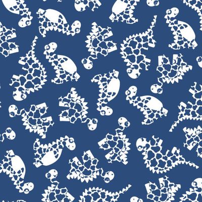 Пестрые ископаемые динозавры бело-синий паттерн