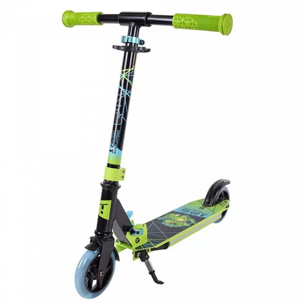 Самокат Tech Team Comfort 125 evolution  lux green 2024 с подсветкой
