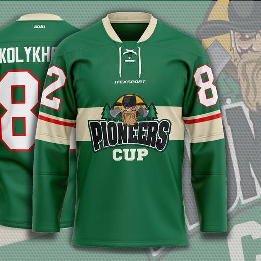 Свитер для турнира по хоккею PIONEERS CUP Москва на заказ