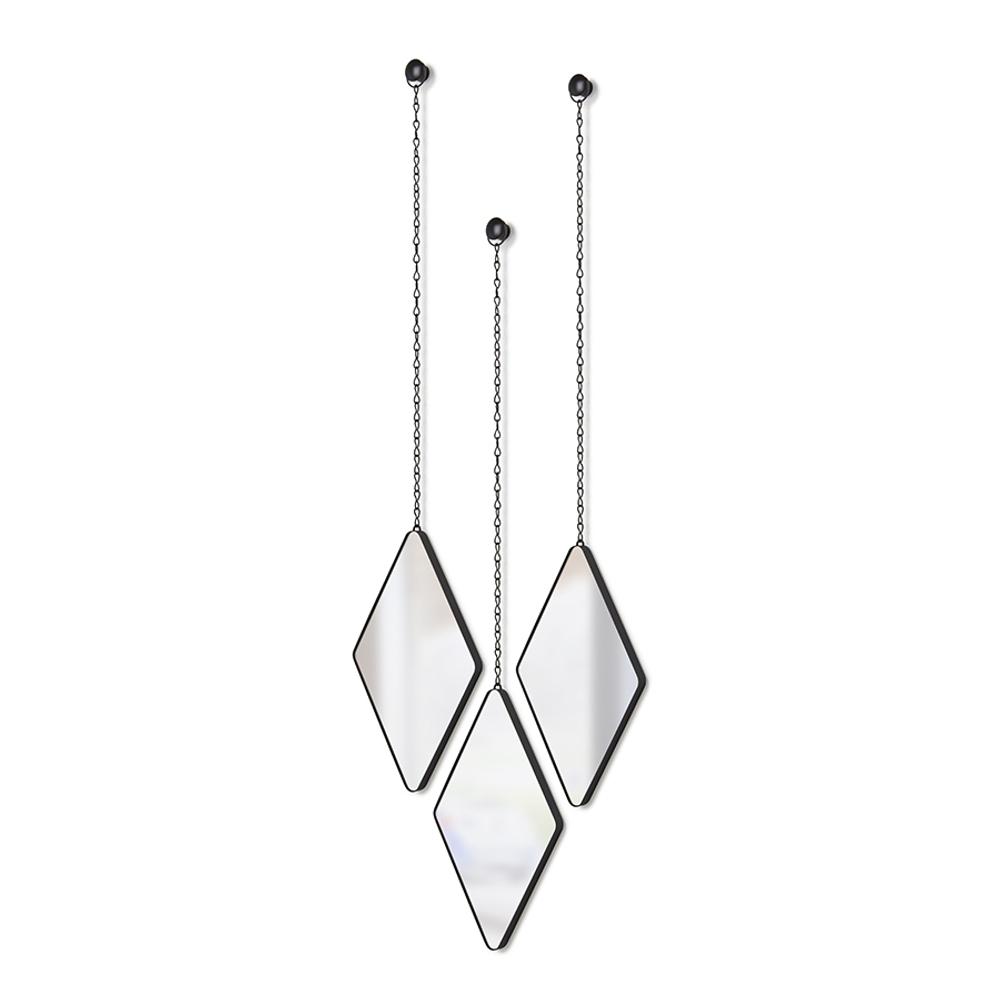 Набор зеркал dima, черный, 3 шт.