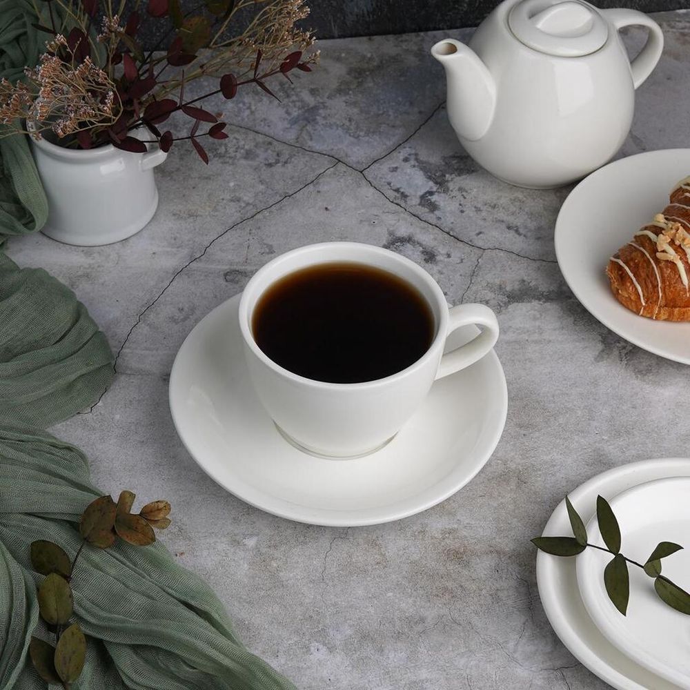 Чайная пара 255 мл белая d 9 см h7 см фарфор P.L. Proff Cuisine [4]