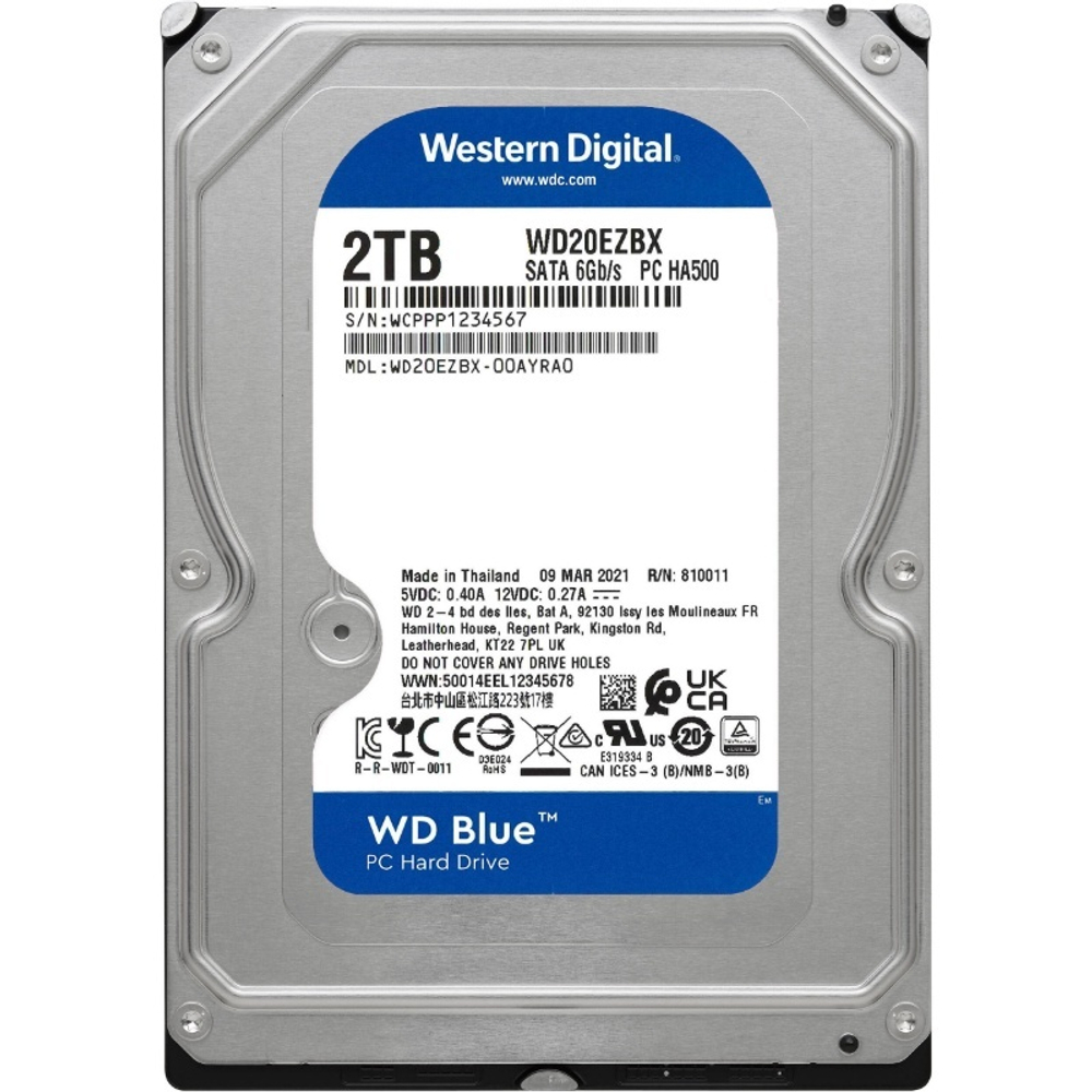 Жесткий диск Western Digital Blue HDD 3.5" SATA 2Tb, 7200rpm, 256MB buffer