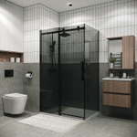 Душевой уголок Grossman Classic 110х70 120.K33.04.1170.21.10 профиль Черный матовый стекло тонированное
