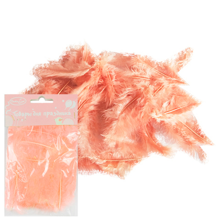 Перья Розовое золото (Rose gold) 30 шт.