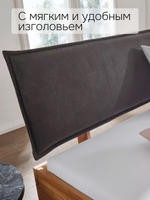 Кровать 160х200 см Беллиссима, из натурального дуба с мягким изголовьем