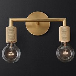 Бра Rh Utilitaire Double Sconce Brass By Imperiumloft