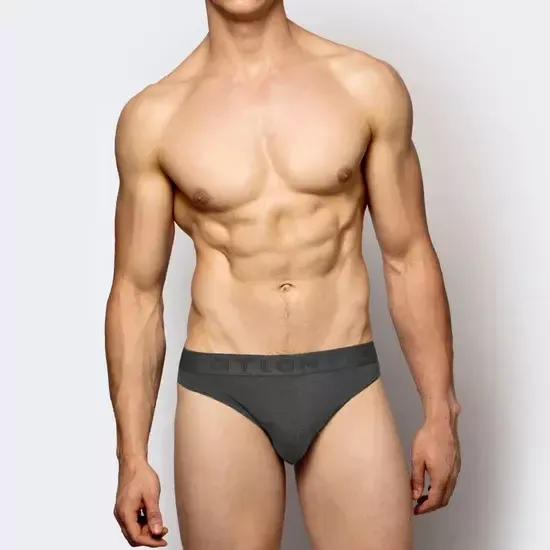 Мужские трусы слипы (2 шт) спорт 2BMP-016 Basic, графитовые