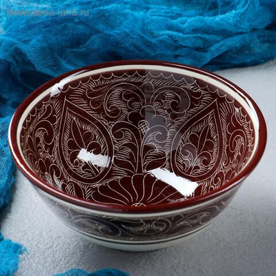 Коса Риштанская Керамика Узоры 15,5 см, средняя, коричневая