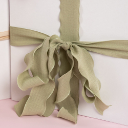 Лента тканевая (4 см*9,14 м) Нежная волна, Авокадо, 1 шт.