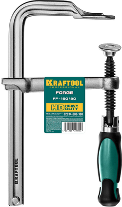 KRAFTOOL Forge FF-160/80, 80 х 160 мм, цельнокованая струбцина F (32014-080-160)