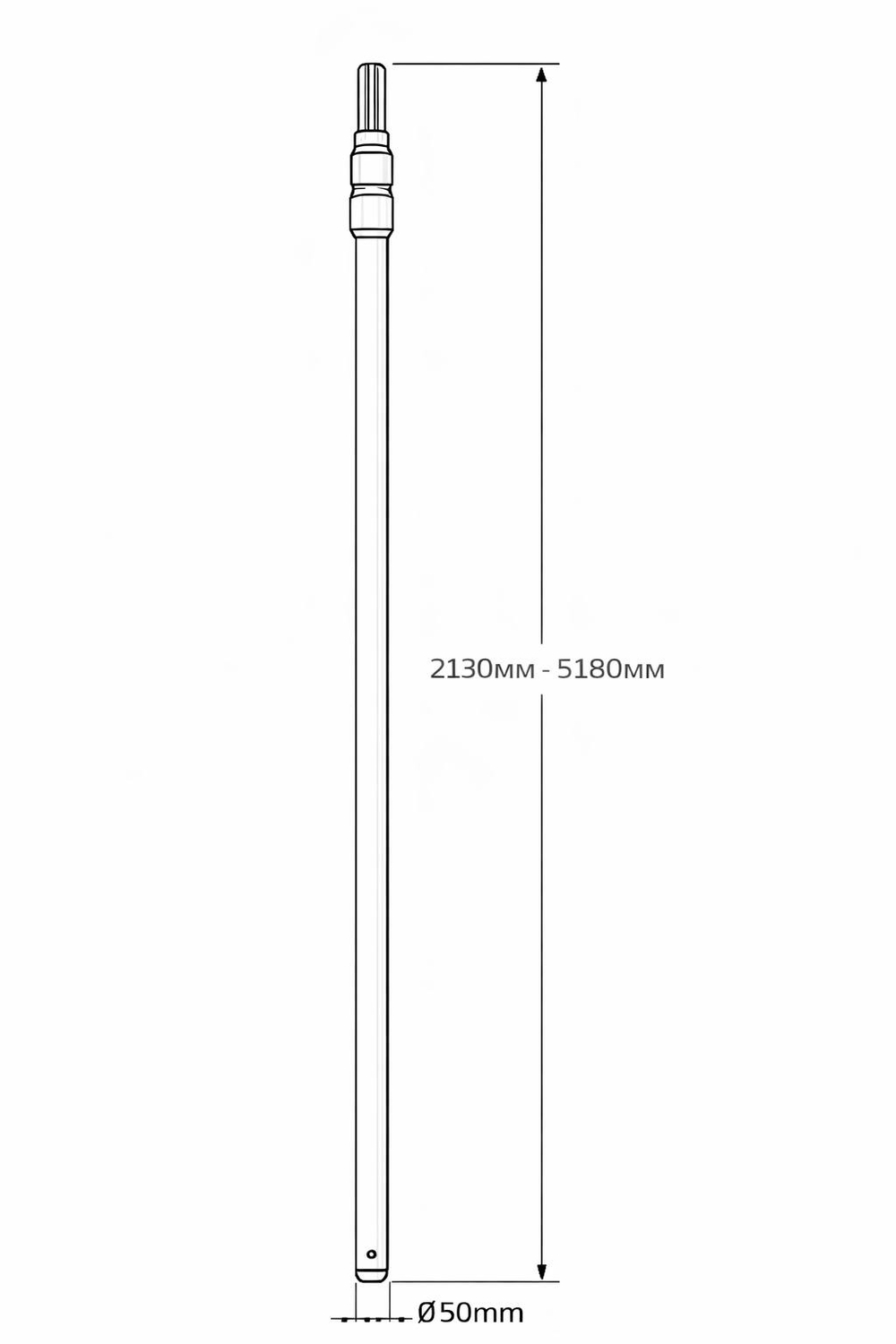 Pipe and Drape DGS - Регулируемая вертикальная стойка серебристая (213 - 518cm)
