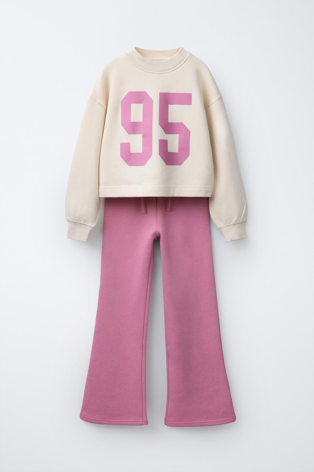 ZARA КОМПЛЕКТ ИЗ ТОЛСТОВКИ И БРЮК, РОЗОВЫЙ