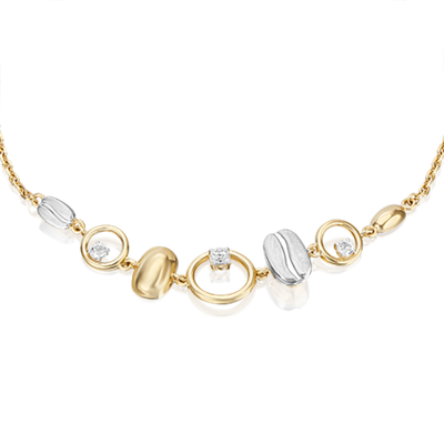 Браслет из комбинированного золота с натуральными топазами white