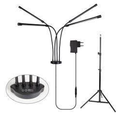 ULT-P32-36W-SPLE-TM-40 IP40 BLACK QUAD Светильник для растений светодиодный с таймером. на штативе. Спектр для фотосинтеза. TM Uniel