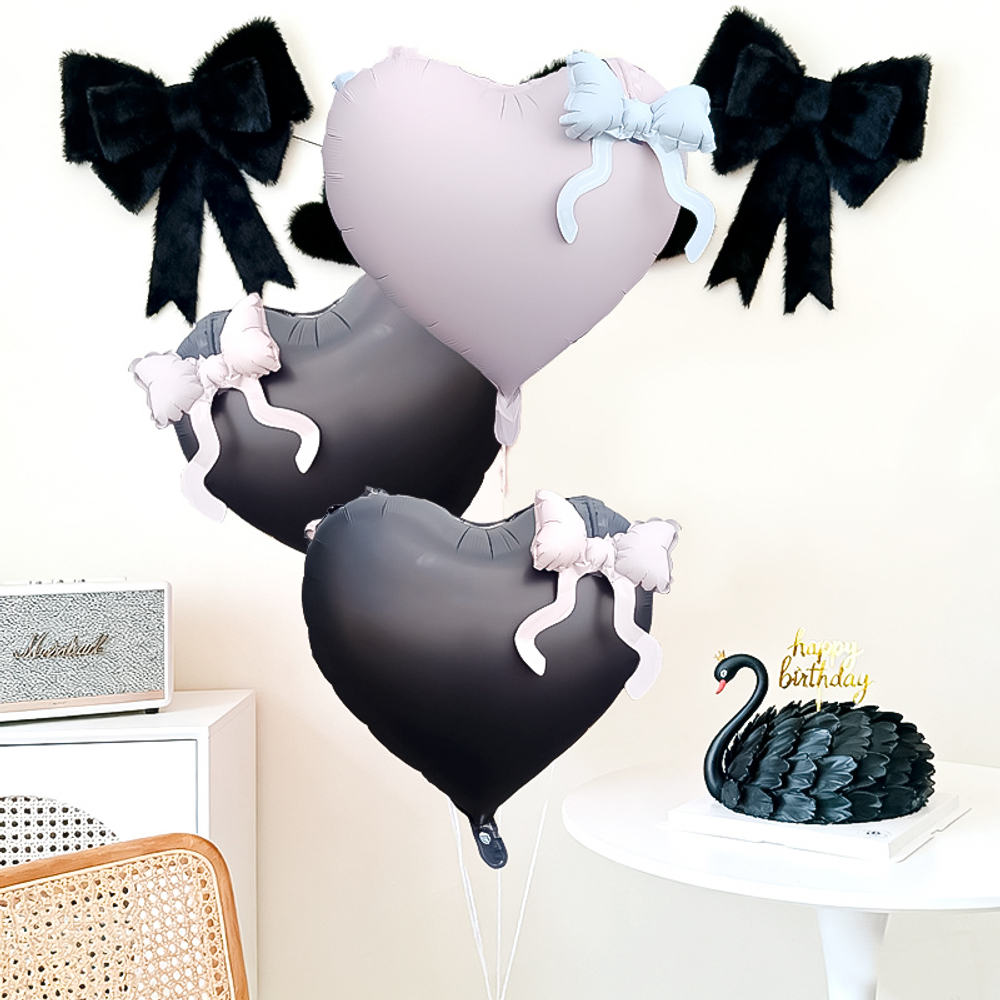 Сердце "Нежно-розовое с белым бантиком"