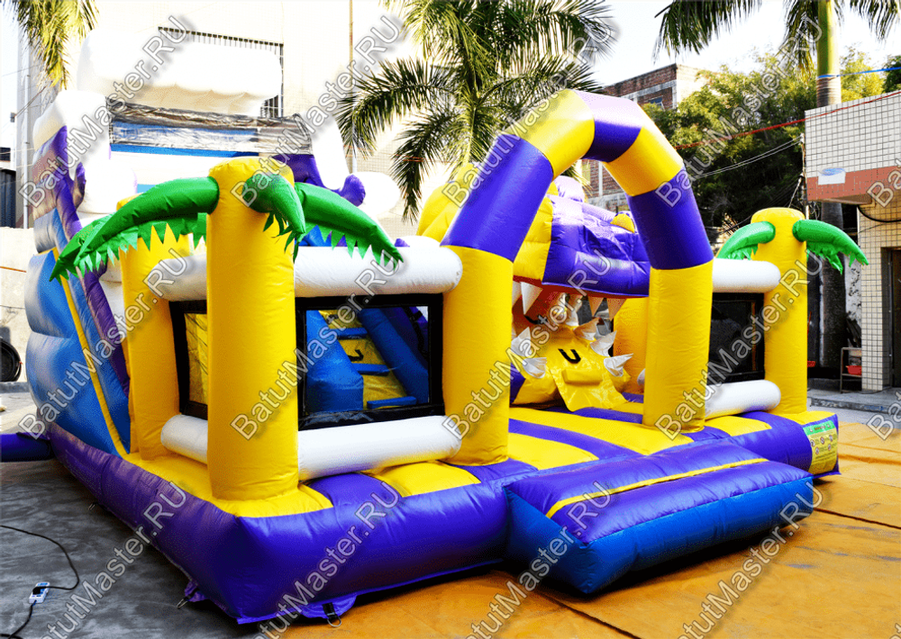 Коммерческий батут "Белый клык" с не механизированной головой, размер 6*6*4 м