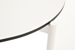 "Диего" журнальный стол из HPL 120х60 H40, каркас белый муар, цвет "молочный"