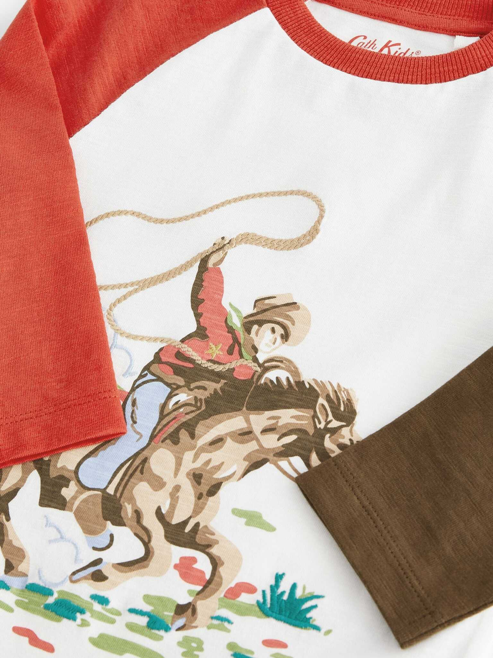 Лонгслив для мальчика Next N66-331, Молочный, Коричневый, Красный