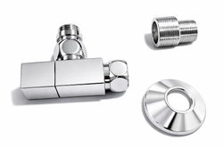 Комплект осевых вентилей угловых Moda-Quadro 1/2*3/4 с круглыми отражателями