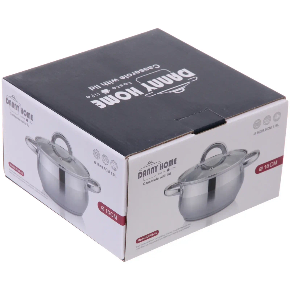 Кастрюля из нержавеющей стали BARBARA 1,9л, индукция, DH08-16