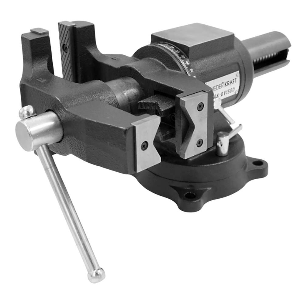 WDK-BV150D Профессиональные слесарные тиски 150 мм, регулировка в двух плоскостях 360 градусов