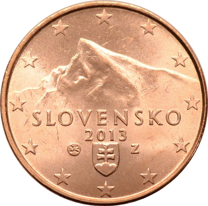 1 евроцент 2013 Словакия (1 euro cent)