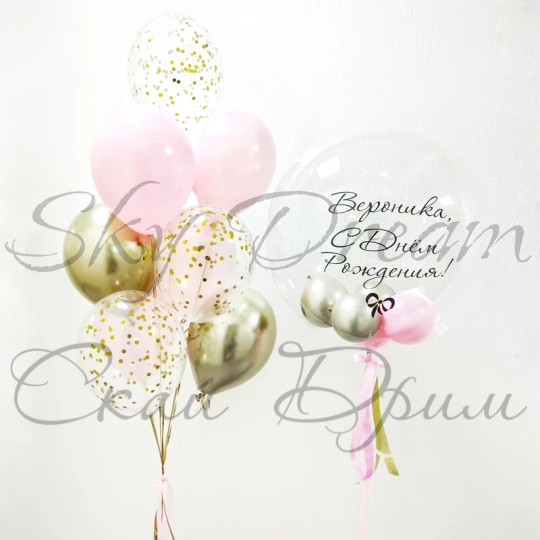 Композиция из шаров Розовая Нежность