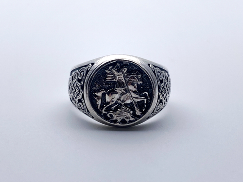 Кольцо из серебра/Частичное чернение