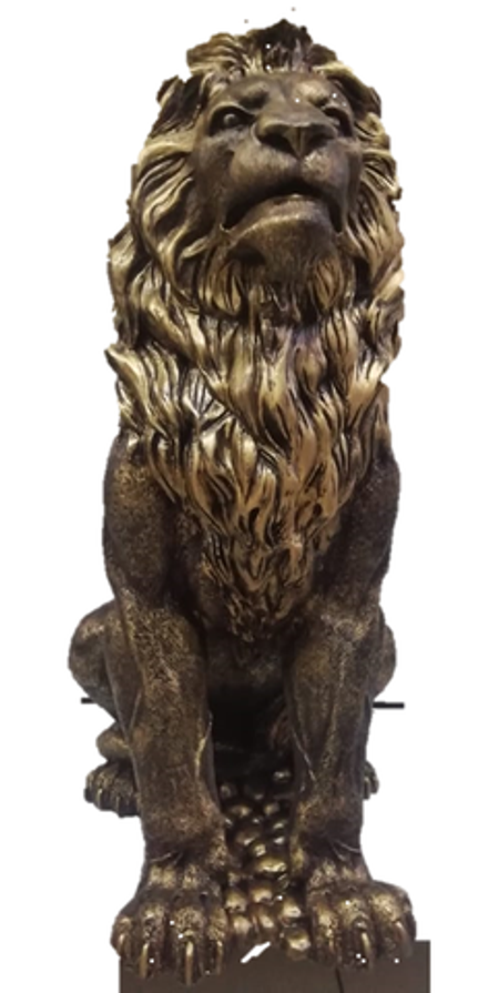 Лев " Молодой ", бронза/золото , антик