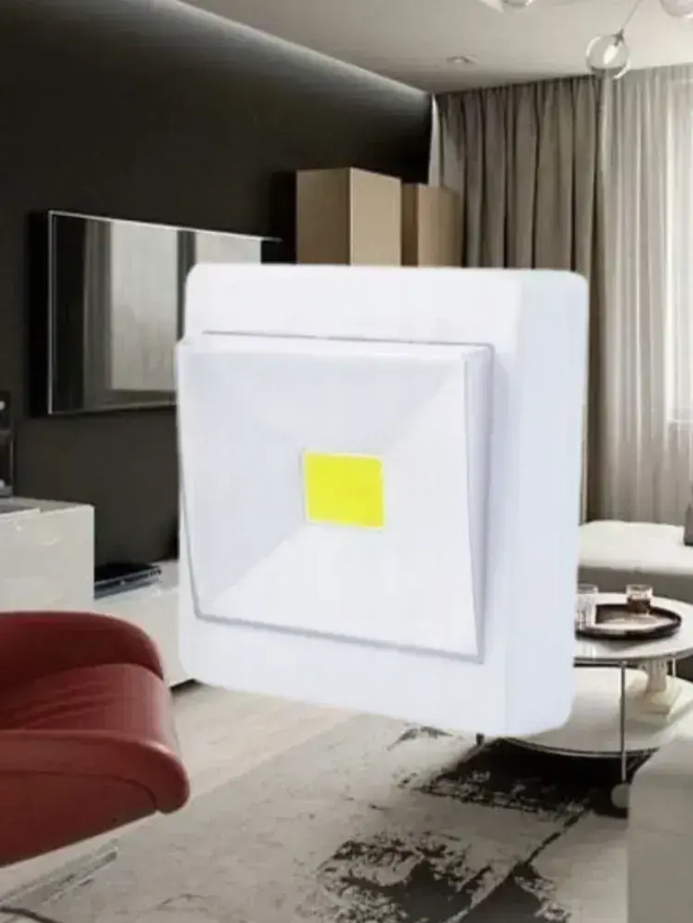 Светильник настенный беспроводной с клавишей на батарейках RUSSTA2