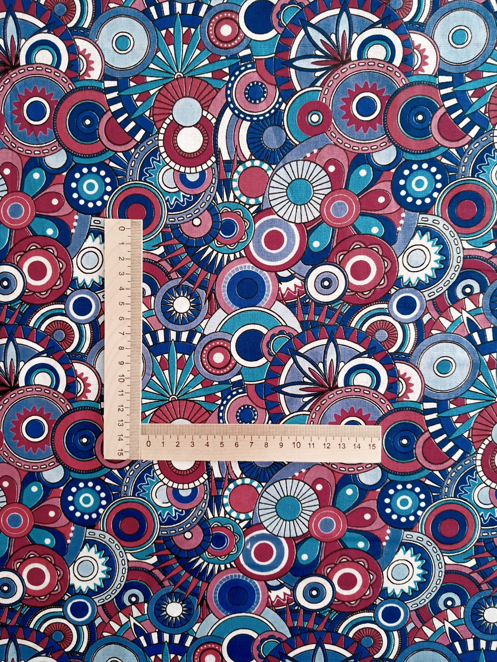 Ткань бязь плательная, рис. "Калейдоскоп", ширина 150 см, арт. 352