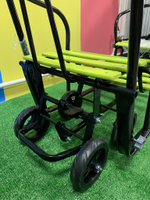 Санки "Погодки УНИВЕРСАЛ" с механизм. выдв. колес. шасси,черная рама, желтые (ПУСО0-1)